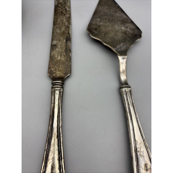 Princess House Silver Plated Serving Set Cake Server & Knife & Salad Tongs Italy - Picture 6 of 11